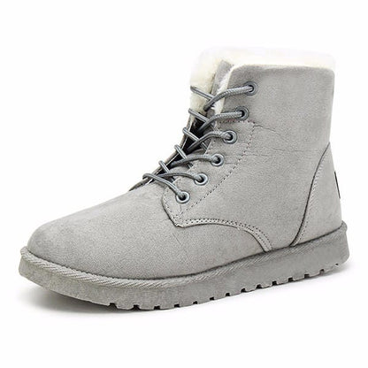 LM | Snow white lace-up ankle boots