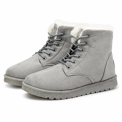LM | Snow white lace-up ankle boots