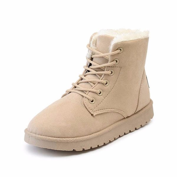 LM | Snow white lace-up ankle boots