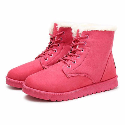 LM | Snow white lace-up ankle boots