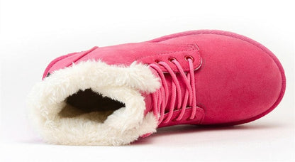 LM | Snow white lace-up ankle boots