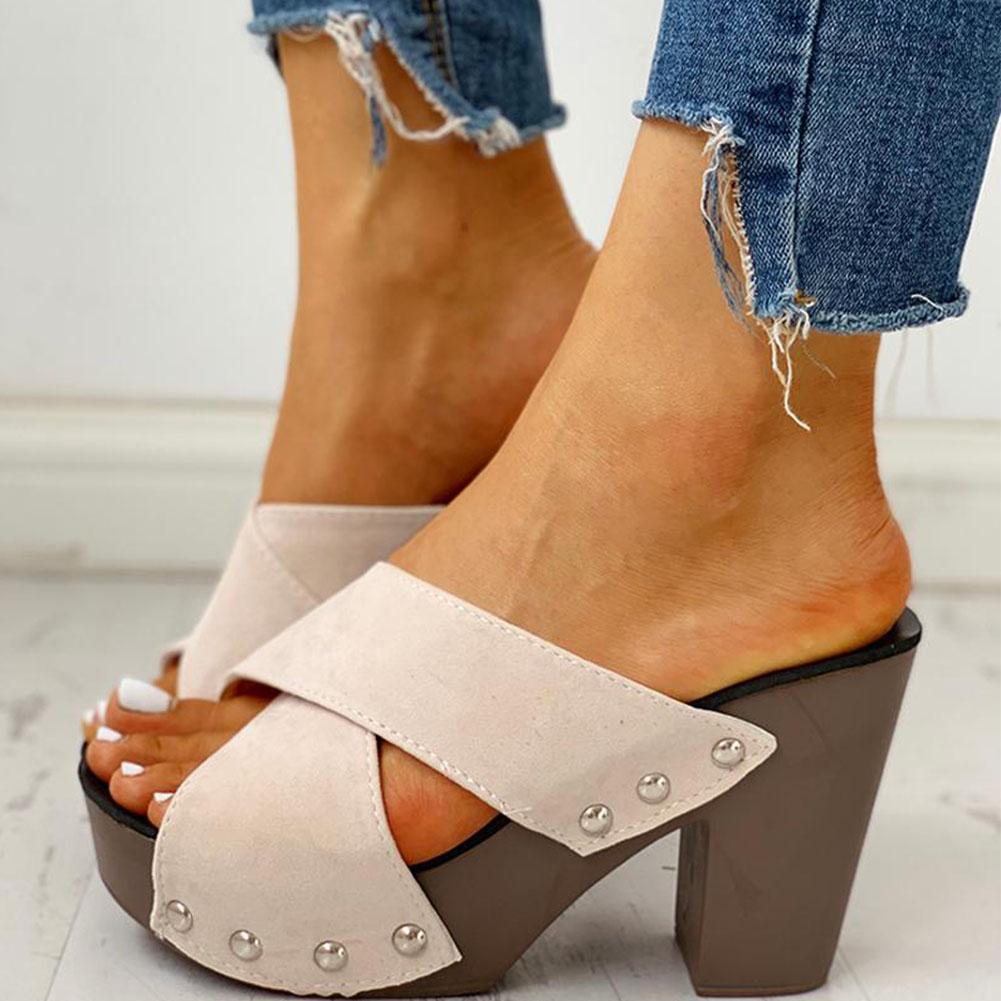 LD | blokhak sandalen Peep Toe