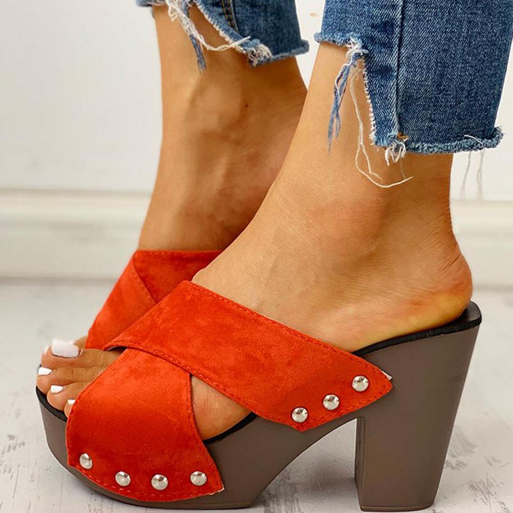LD | blokhak sandalen Peep Toe