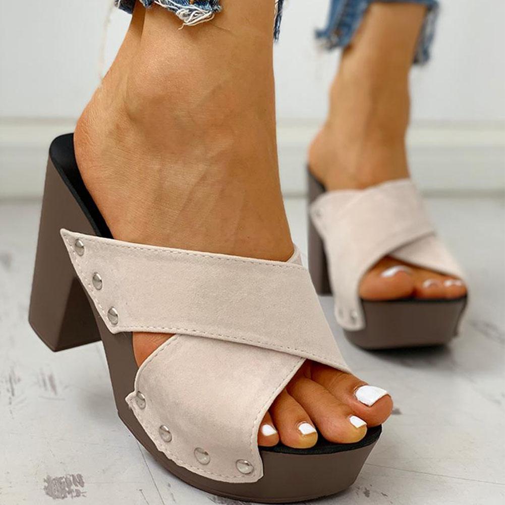 LD | blokhak sandalen Peep Toe