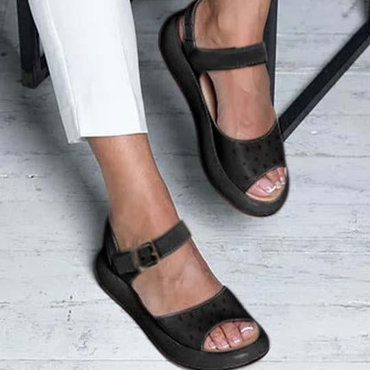 LD | Orthopedisch Peep Toe Platte Sandalen