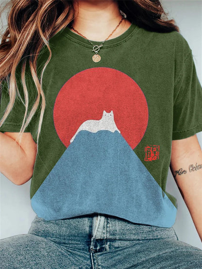 TS | Graphic Cat Mountain T-Shirt