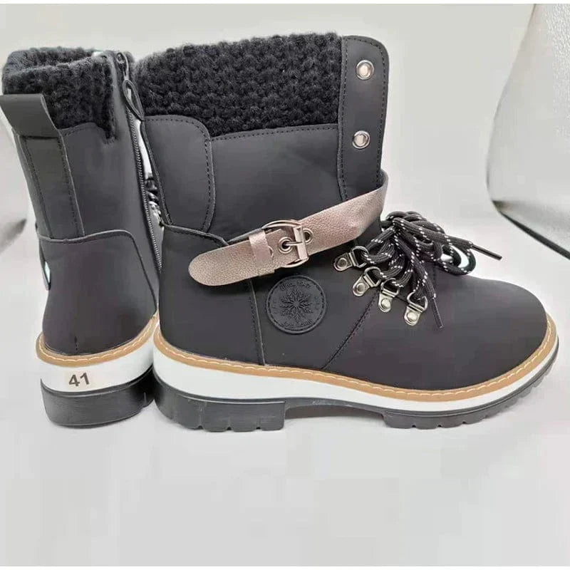 LM | Zipper boots with leather straps and buckles for the ankle
