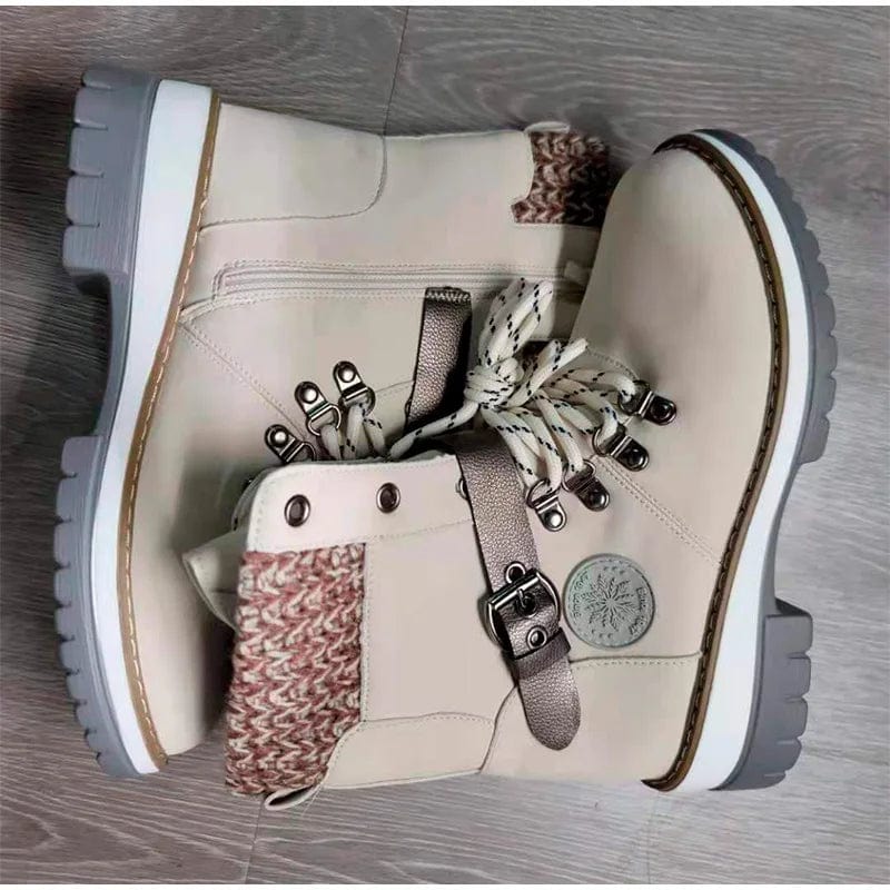 LM | Zipper boots with leather straps and buckles for the ankle