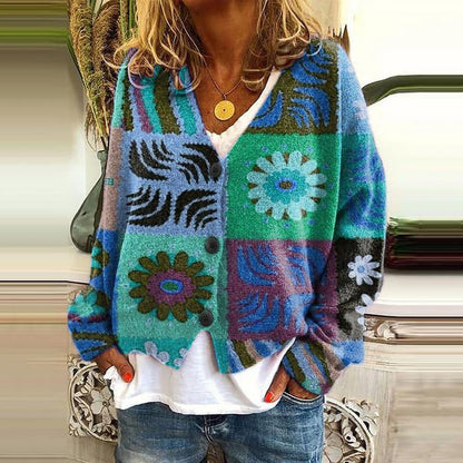 TS | Printed cardigan with button placket