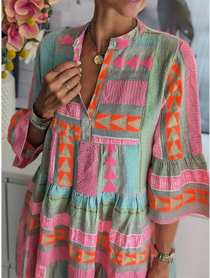 TS | Printed dress with V-neckline