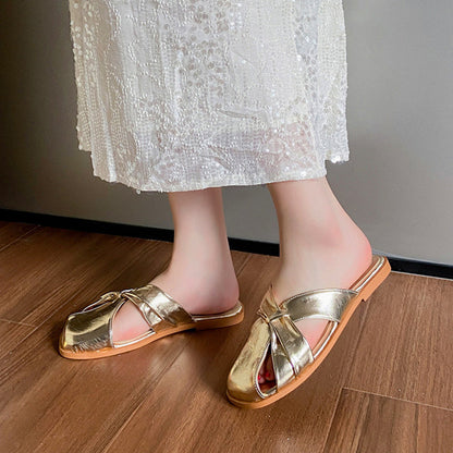 LD | Vierkante-Teen Gesloten-Teen Sandalen