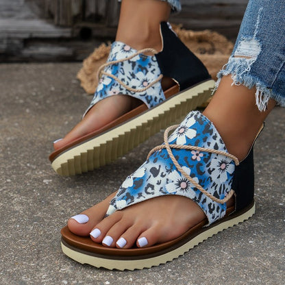 LD | Nieuw Gedrukt Terug Rits Strand Sandalen