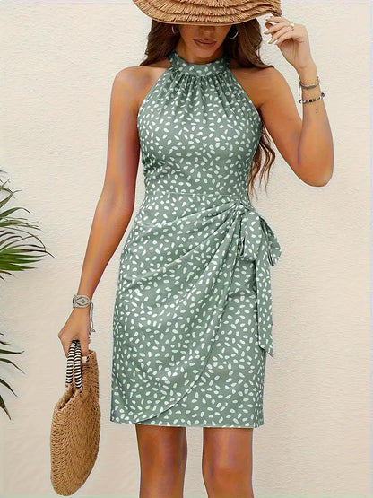 LM | Alorra -Elegant mini dress with halterneck