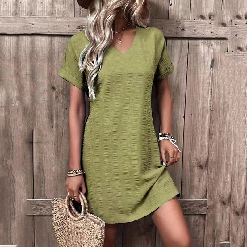 LM | Nikki mini dress with narrow V-neckline