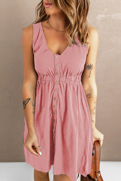 TS | sleeveless mini dress with button placket