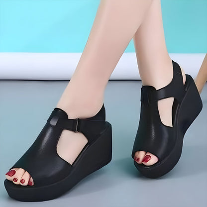 LD | Leren Vrouwen Platform Sandalen