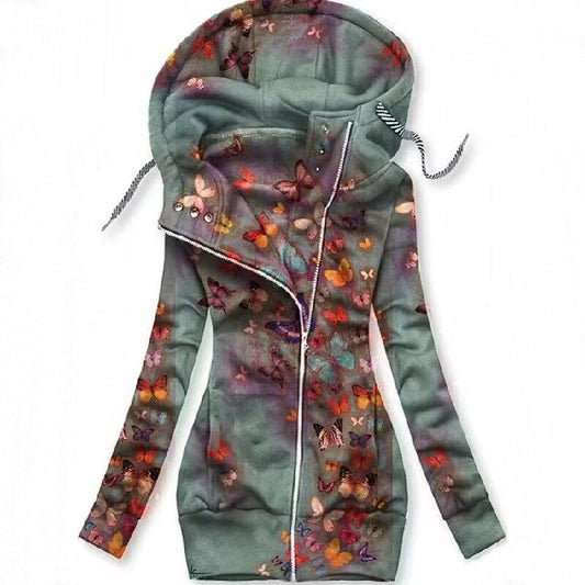TS | Artistic asymmetric zip-up hoodie