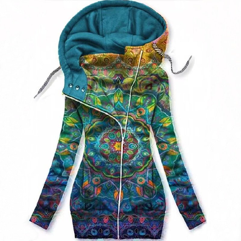 TS | Artistic asymmetric zip-up hoodie