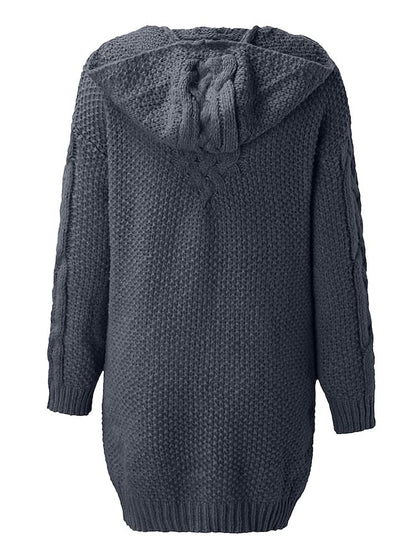 TS | Cardigan with hood in chunky knit