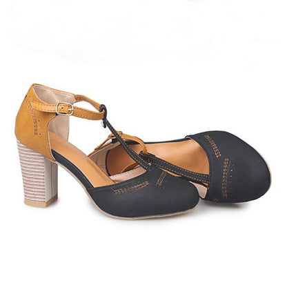 LD | T-strap Ronde Teen Chunk Schoenen Sandalen