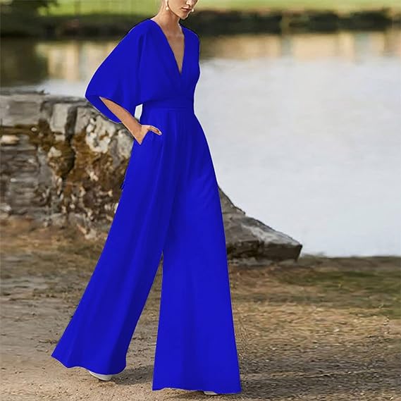 LM | Elegant V-neck jumpsuit