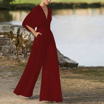 LM | Elegant V-neck jumpsuit