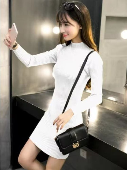 LM | Knitted mini dress with turtleneck