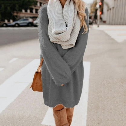 LD | Gebreide mini jurk met trui stijl