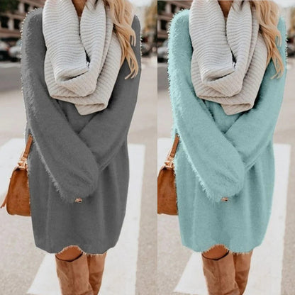 LD | Gebreide mini jurk met trui stijl