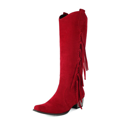 LM | Knee-length leather boots