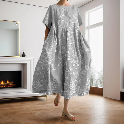 LM | Maxi dress with floral pattern Loose