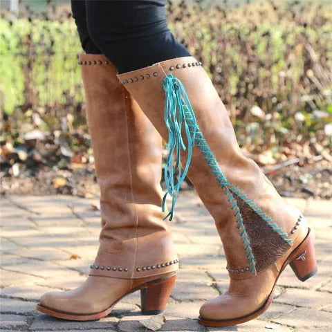 LM | Knee-high boho western boots