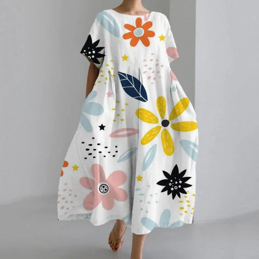 LM | Midi dress with floral pattern
