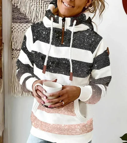 LM | Striped hoodie with drawstring