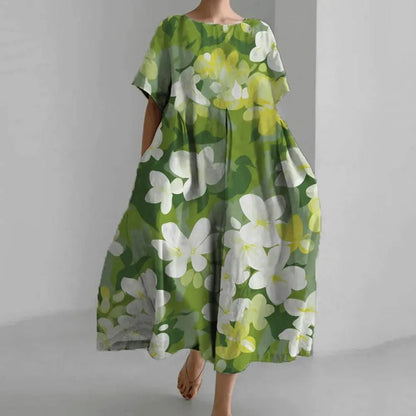 LM | Midi dress with floral pattern