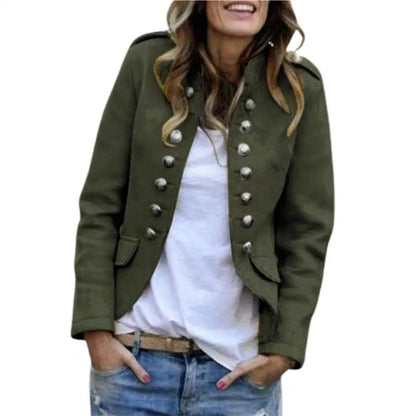 LM | Elegant stand-up collar tailored suit jacket