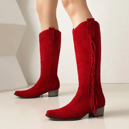 LM | Knee-length leather boots