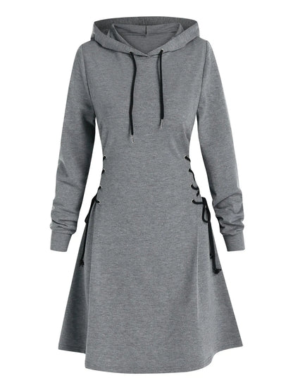 LD | Casual-chique midi-jurk met capuchon