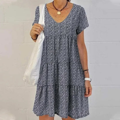 LM | Midi dress with V-neck
