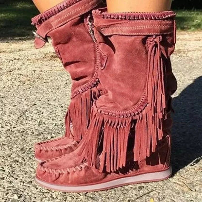 LM | Boho fringe western boots