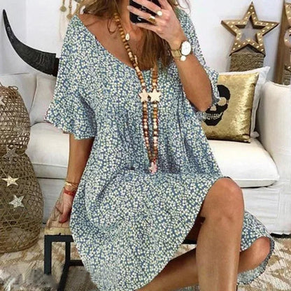 LM | Midi dress with V-neck