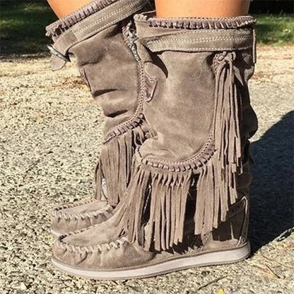 LM | Boho fringe western boots