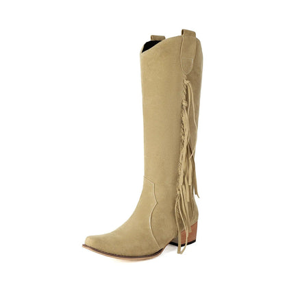 LM | Knee-length leather boots