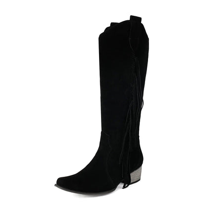 LM | Knee-length leather boots
