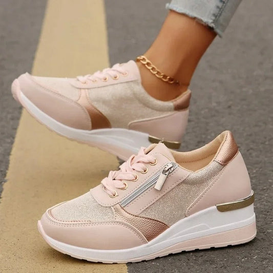 LM | Metallic sneakers with zipper