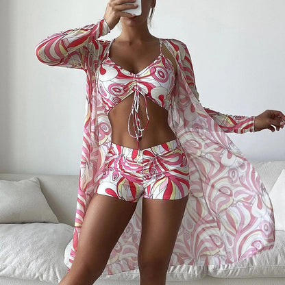 LM | Patterned 3-piece swimwear