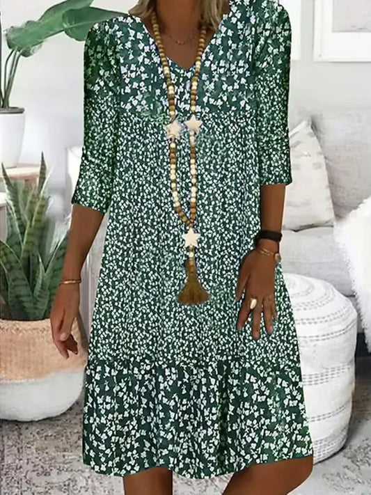 LM | Midi dress with V-neck