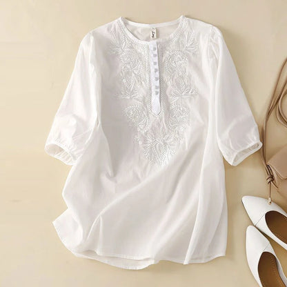 LD | Elegante blouse met borduursel