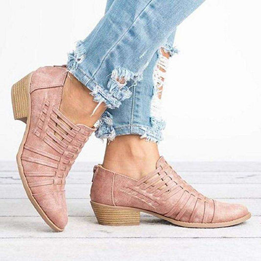 LD | Lage Hak Schoenen Dikke Hak Ritssandalen