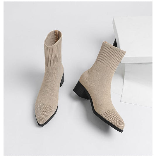 LM | Non-slip knitted boots with rubber sole 2024